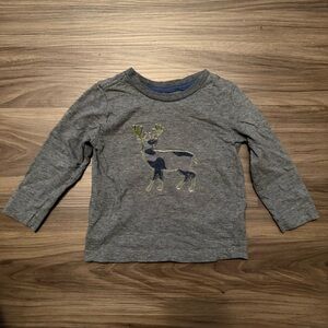 Little Me Gray Long Sleeve Tee with Deer Design size 24M
